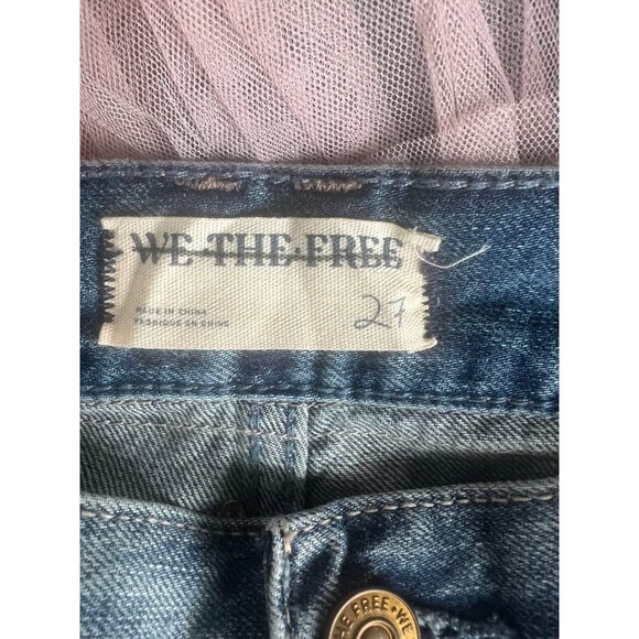 We The Free Pirouette Jean Skirt Combo Tulle Overlay Caviar Bar Blue & Pink 27 - Picture 6 of 14